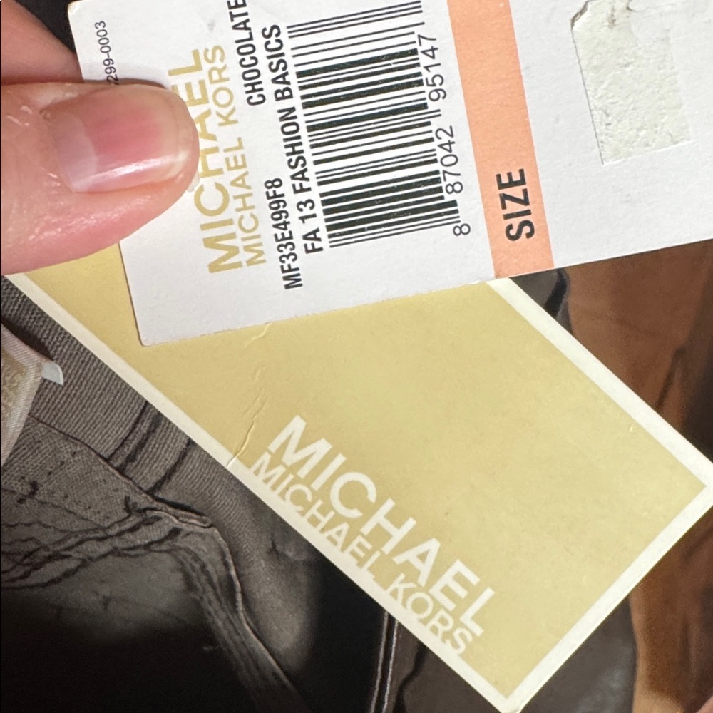 NWT MICHAEL MICHAEL KORS Straight-Leg Lamb Leather Pants Chocolate Brown Size 2 - Picture 13 of 16